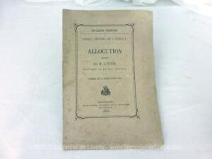 Texte Allocution Président Conseil Général Hérault 1873