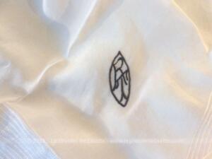 Mouchoir crêpe de soie crème homme monogrammes RT