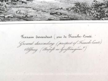 Sur papier dessin épais, voici un lot de 7 planches de 32 x 24 cm de gravures de paysages, de mode de vie, de monument, toutes issues de livres du XIX° .