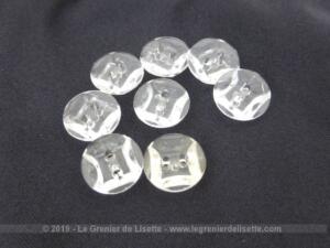 Lot de 8 boutons plastique transparent