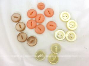 Lot de 18 boutons tons jaune et orange