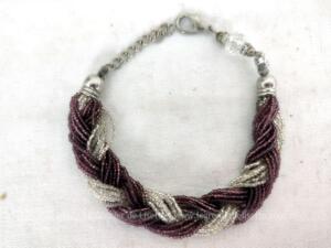 Superbe bracelet tresse perles rocaille Murano