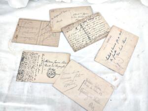 Six anciennes cartes postales bouquet fleurs