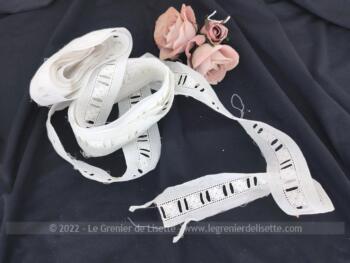 Sur 560 x 4 cm, voici un long coupon de dentelle entre-deux à 2 passants décoré de broderies de fleurs sur un léger coton.