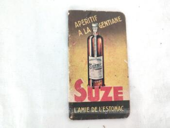 Ancien petit carnet de notes et calendrier pour l'année 1941, cadeau publicitaire de l'apéritif SUZE
