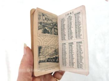 Ancien petit carnet de notes et calendrier pour l'année 1941, cadeau publicitaire de l'apéritif SUZE