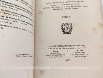 Voici un trio des livres "Les Psaumes Traduits en Français avec des Notes et des Reflexions" par le P. G. F. Berthier avec les tomes II, IV et V datés 1852.