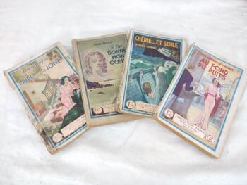 Voici un lot de 4 romans de gare des années 40... ces fameux romans de la Collection FAMA qui faisaient rêver les femmes et les jeunes filles !