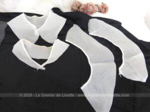 Lot de 3 cols organdi blanc