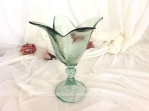 Vase forme corolle 4 pétales verre soufflé