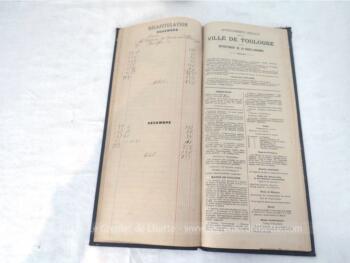 Voici un très ancien et grand agenda de bureau utilisé par une boucherie de 14.5 x 34.5 x 1 cm pour l'année 1903 avec certaines pages annotées à la main. UNIQUE !