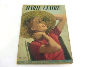 Ancienne revue Marie-Claire du 19 aout 1938, de 31 x 24 cm, véritable trésor vintage de 84 ans avec des modèles à copier vite vite... pour retrouver toute l'élégance de l'automne 1938 !