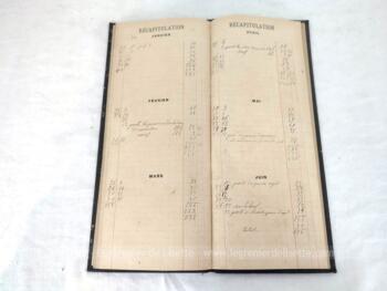 Voici un très ancien et grand agenda de bureau utilisé par une boucherie de 14.5 x 34.5 x 1 cm pour l'année 1897 avec certaines pages annotées à la main. UNIQUE !