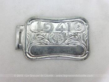 Ancienne vignette alu pour vélo de 1941