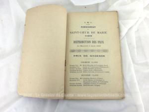 Brochure Distribution Prix Pensionnat Coeur de Marie Aout 1899
