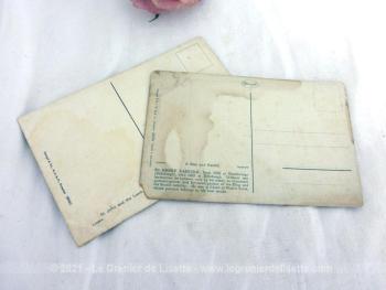 Deux anciennes cartes postales tableaux enfants