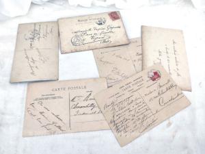 Six cartes postales anciennes femmes élégantes