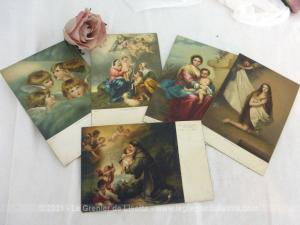 Cinq anciennes cartes postales Stengel and Co tableaux religieux