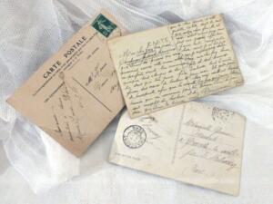 Lot de 3 anciennes cartes postales souvenirs 1909