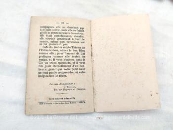 Sur 12.5 x 8.5 cm, voici un beau trio d'anciens petits livrets portant sur la religion, deux sur Ste Thérèse de Lisieux, et un sur l'Oeuvre Expiatoire de La Chapelle Montligeon.