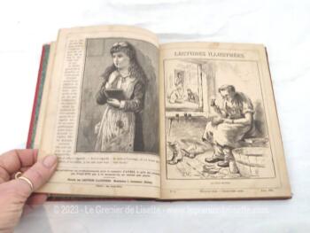 Voici un beau livre de la fin du XIX°, "Les Lectures Illustrées" datant de 1888. A l'intérieur sur 190 pages, plus d'une soixante d'histoires avec de belles histoires