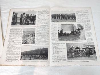 Voici un lot de 4 revues du "Dimanche Illustré" datant du 1er février et du 4, 10 et 24 mai 1914, avec photos d’événement géo-politique d'époque ainsi que la mode avec patrons et dessins de cette période.