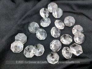 Lot de 20 belles pampilles forme diamant en verre