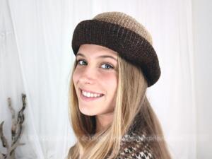 Beau chapeau sisal dégradé marron