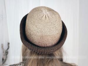 Beau chapeau sisal dégradé marron