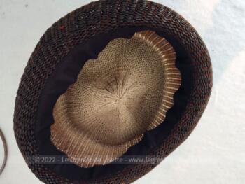Beau chapeau sisal dégradé marron – Image 7