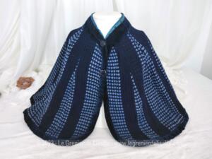 Superbe liseuse vintage en laine et velours