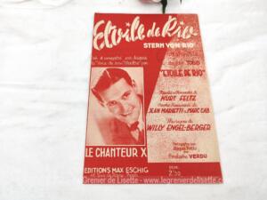 Ancienne partition « Etoile de Rio » enregistrée par Le Chanteur X