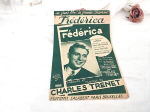 Ancienne partition « Frédérica » de Charles Trenet