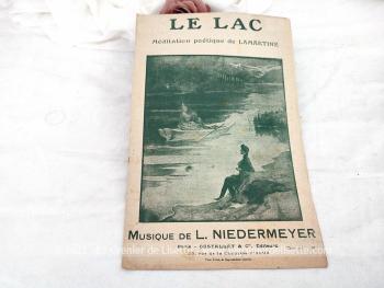 Ancienne partition "Le Lac" méditation poétique  de Lamartine sur une musique de L. Niedermeyer  datant du début du siècle dernier. Chant seul. Editions Costallat et Cie.
