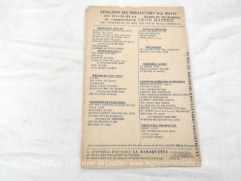 Ancienne partition "Meunier, tu dors !" fantaisie de Léon Raitier , grand succes de la radio, répertoire de Alibert,  paroles de Pothier Fernand et J. Casanova et musique de Léon Raiter, aux Publication "All Music" copyright de 1928.