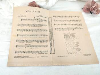 Voici une ancienne partition  "Mon Ange" créé par Léo Marjane,  paroles de Jean Féline et musique de Bruno Coquatrix, Disques La Voix de son Maitre,  édité à la Société des Editions Musicale Paris-Monde, copyright de 1940.