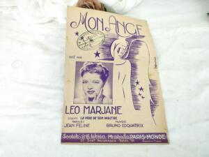 Ancienne partition « Mon Ange » créée par Léo Marjane