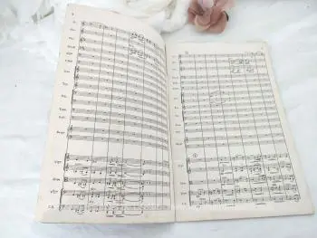 Datant du début des années 1929, voici la partition d'orchestre pour le "Prélude Funèbre sur la Mort de Deux Héros Nungesser et Coli" de V. Dyck sur  32 pages avec portée pour chaque instrument.