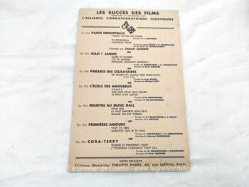 Ancienne partition "Quand le Printemps vient..." chanté par Marika Rokk dans le film Cora Terry  et chanté dans la version française par Lucienne Dugard,paroles Henry Lemarchand et R. Chamfleury,  musique de Peter Kreuder,  Editions Philippe Pares, copyright de 1940.