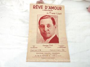 Ancienne partition « Rêve d’Amour » de Franck Liszt