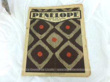 Ancienne revue "Pénélope" "Travaux de Laine et Modes" datée du 15 novembre 1933,. avec sur 18 pages des explications de modèles à réaliser au tricot, forcement vintages !