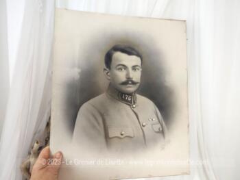 Ancienne grande photo portrait soldat uniforme – Image 2