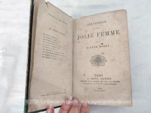 Ancien livre Confession d’une Jolie Femme par Eugene Moret daté 1880