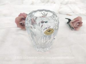 Petit vase cristal vintage taillé main par Kisslinger Rattenberg