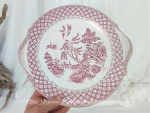 Assiette plat Sarreguemines rose shabby