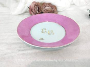 Duo assiettes dessert shabby monogrammés dorés – Image 3