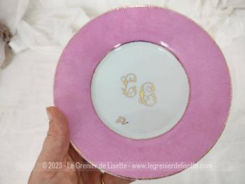 Duo assiettes dessert shabby monogrammés dorés – Image 2