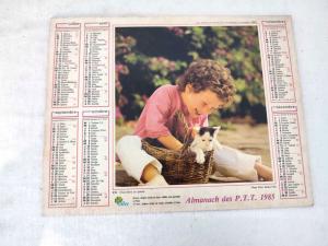 Almanach cartonné des PTT de 1985 sans feuillets