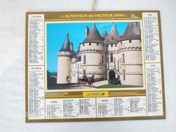 Voici un almanach des PTT pour l' année 1996 et ses 8 feuillets .