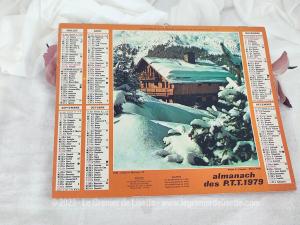 Ancien almanach des P.T.T. de 1979 Sous la Neige